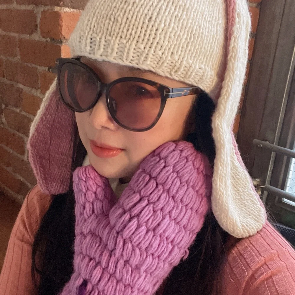 HAND-KNITTED Woollen Gloves Fleece Lined Mitten